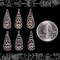 Antiqued Silver Plated Brass Lacy Teardrop Charms - Set of Six - XXX - S-C85